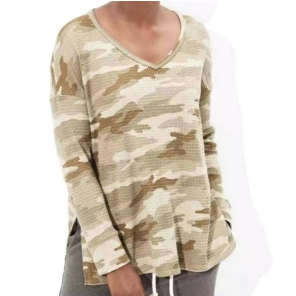 American Eagle super soft waffle knit long sleeve shirt sz XS